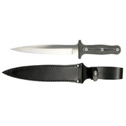 Nieto Pig Sticker Black Micarta Hunting Fixed Blade Knife, Leather Sheath - N1N