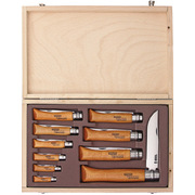 Opinel Classic Wooden Gift Box Set 10 x Carbon Steel Sizes 2-12 Folding Knife 183102