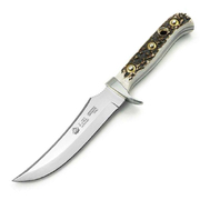 Puma Stag Handle Hunting Skinner Fixed Blade Knife, Leather Sheath - Model 116393