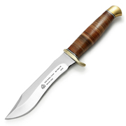 Puma SGB Buffalo Hunter Stacked Leatrher Fixed Blade Knife, Leather Sheath - 6817200LTR