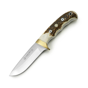 Puma IP Trapper Stag Fixed Blade Knife, Leather Sheath - 816060