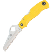Spyderco Saver Salt Yellow FRN, Satin Serrated Edge Folder Knife - C118SYL