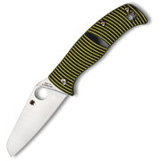 Spyderco Caribbean G10 Black/Yellow Sheepsfoot, Satin Plain Edge Folder Knife - C217GPSF