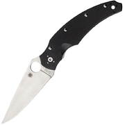 Spyderco Opus Black G10, Satin Plain Edge Folder Knife - C218GP