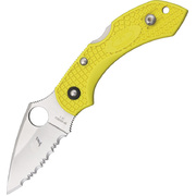 Spyderco Dragonfly 2 Salt Yellow FRN, Satin Serrated Edge Folder Knife - C28SYL2