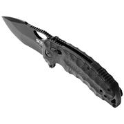 SOG Kiku XR Blackout Linen Micarta Tanto Folder Knife 12-27-02-57