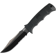 SOG Seal Pup Elite Black TiNi Partially Serrated Fixed Blade Knife E37T