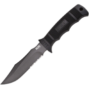 SOG Seal Pup Grey Partially Serrated Fixed Blade Knife, Nylon Sheath - M37N