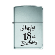 Zippo Lighter, Chrome Happy 18th Birthday - 96035