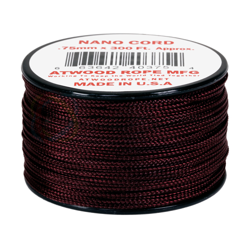 Atwood Rope MFG Nano Cord (36lb/17kg) 90m Made in USA, [Colour: Maroon]