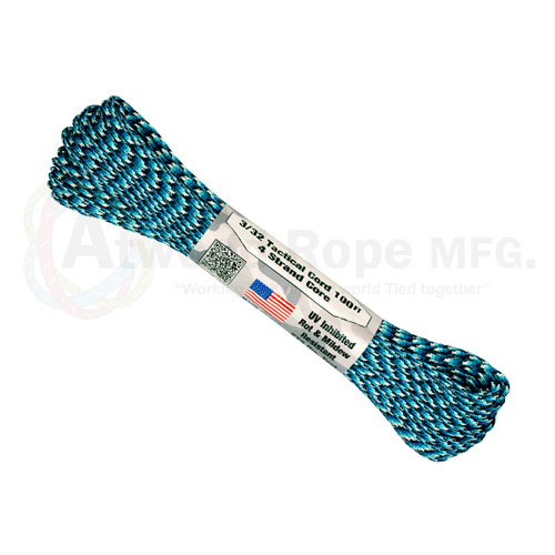 Atwood Rope MFG Tactical Cord (275lb/125kg) 30m Made in USA, Various Colours [Colour: Blue Snake]