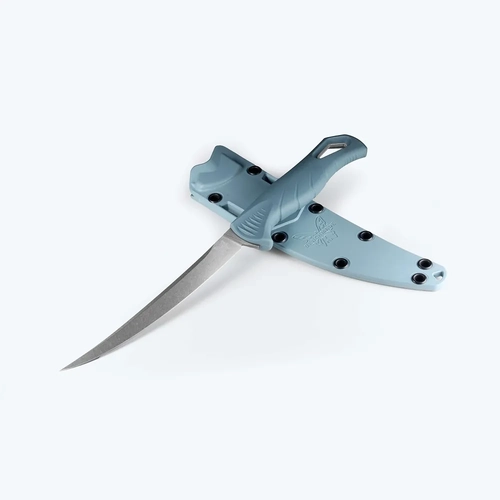 Benchmade Depth Blue Santoprene Fishcrafter CPM-Magnacut Steel Fixed Blade Knife, Sheath - 18030