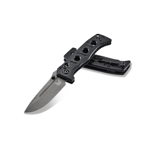Benchmade Mini ADAMAS Grey CPM-CruWear® Steel Black Handle Folder Knife - 273GY-1