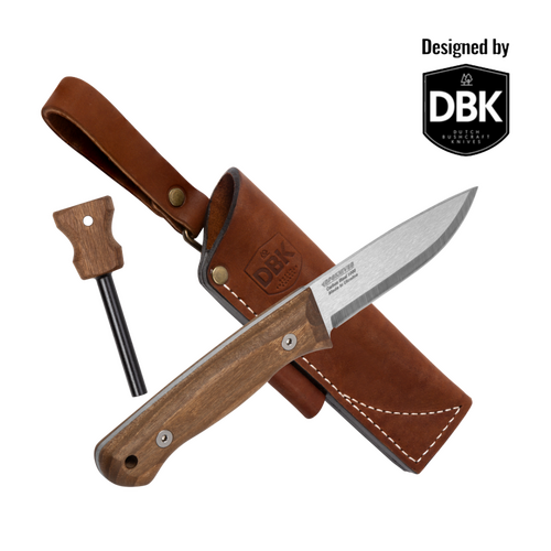 BPS Knives Bushmate 2.0 Bushcraft Fixed Blade Knife, Firestarter, Leather Sheath