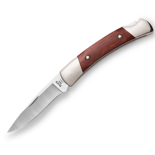 Buck Squire Rosewood Lockback Folding Knife with Leather Sheath 501RWS