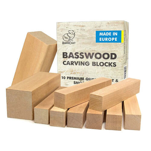 BeaverCraft BW10 – Wood Carving Basswood Block 10pcs Set 