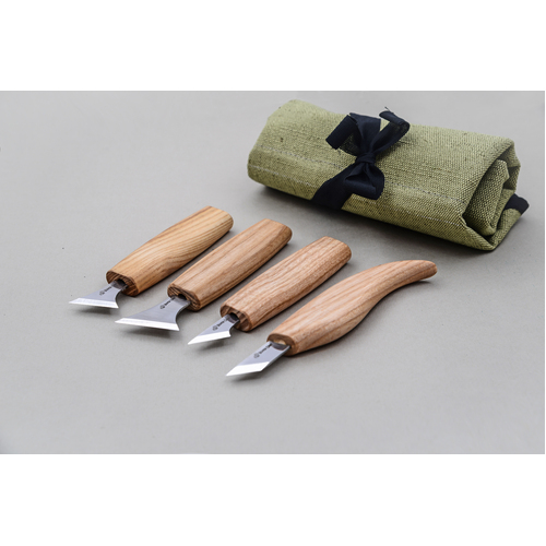 BeaverCraft S05 – Geometric Carving Tool Set (4 Knives in Roll)