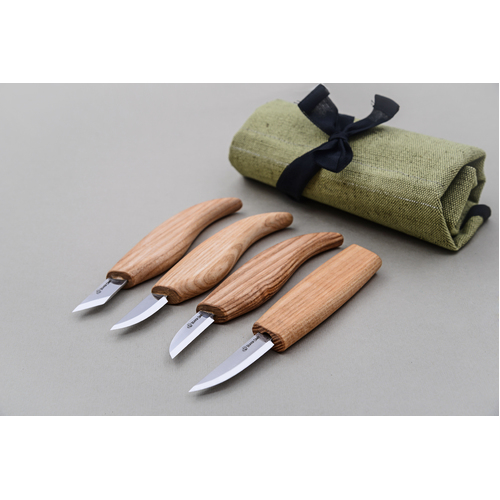 BeaverCraft S07 – Basic Carving Tool Set (4 Knives in Roll)