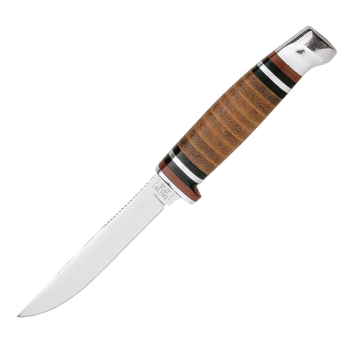 Case Stacked Leather 3" Mini FINN Hunter Fixed Blade Knife with Sheath #379