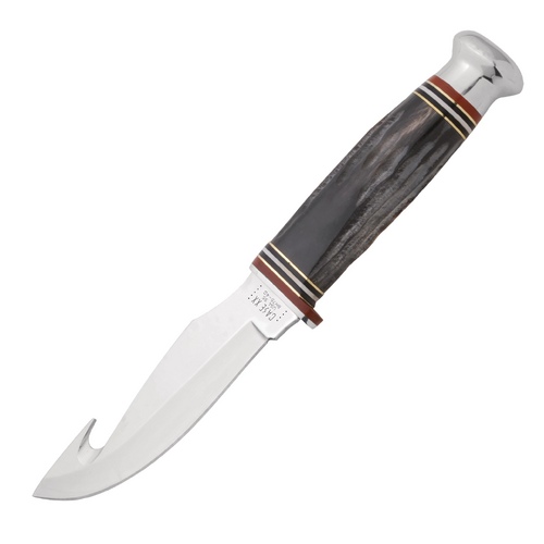 Case Buffalo Horn 4" Guthook Hunter Skinner Hunter Fixed Blade Knife with Sheath #17914