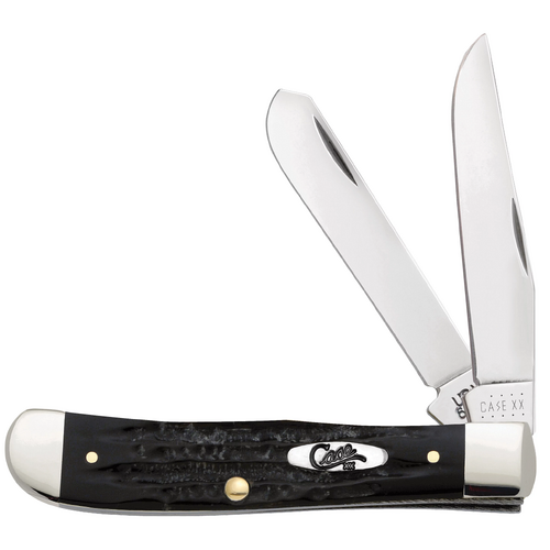 Case Jigged Buffalo Horn (SS) Large Trapper Folder Knife #65010