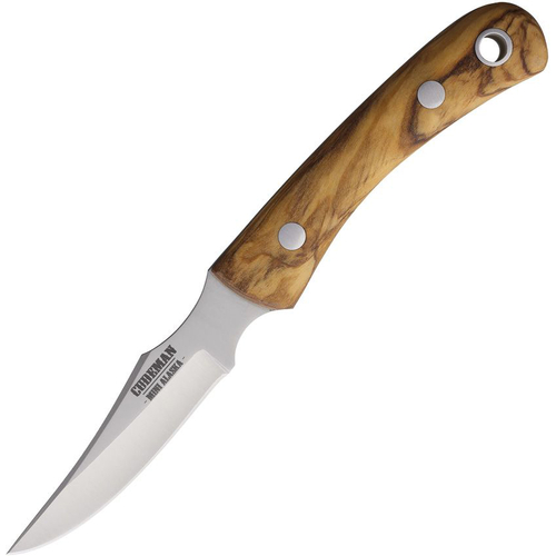Cudeman Mini Alaska Vanadium Steel Fixed Blade Knife, Leather Sheath - 165-L