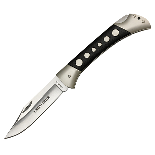 Excalibur Large Black Disk 3.5" Clip Point Folding Knife
