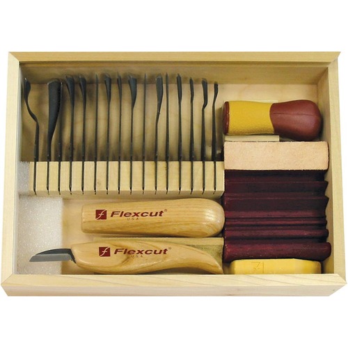 Flexcut 21-Piece Deluxe Wood Craft Starter Carving Set - SK108