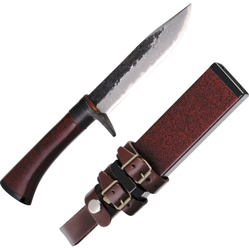 Kanetsune Irodori Damascus Fixed Blade Knife - KB207