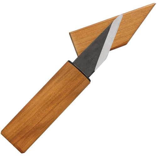 Kanetsune Kiridashi Wild Cherry Wood Hobby Fixed Blade Knife - KB612