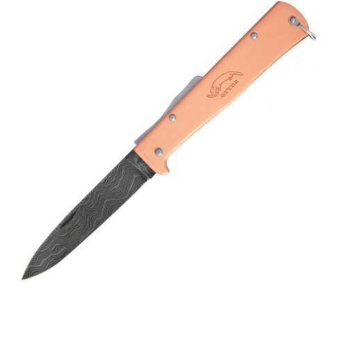 Otter Mercator Copper Handle Damascus Steel Pocket Knife