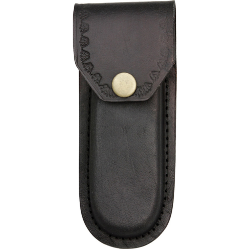 Black Leather Embossed Edge Belt Sheath to Suit 5 Inch Knife