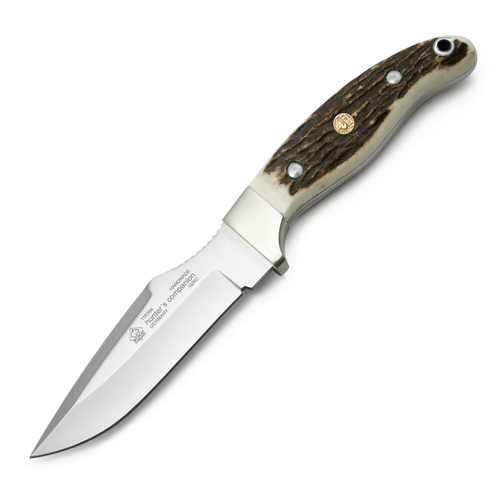 Puma Hunter's Companion Stag Handle Hunting Fixed Blade Knife, Leather Sheath - 116394