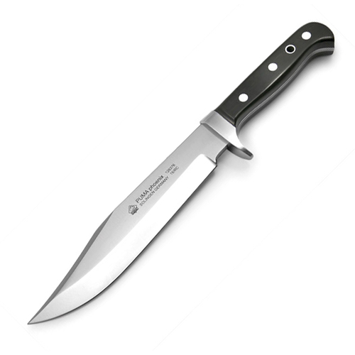 Puma Phönix Bowie Pakkawood Handle Fixed Blade Knife, Leather Sheath - 126376