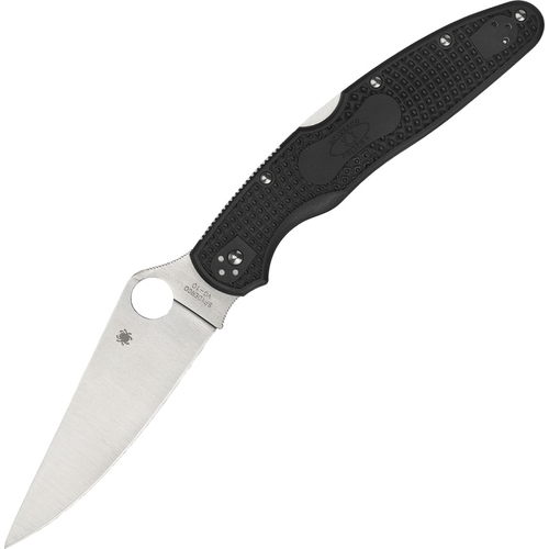 Spyderco Police 4 Lightweight Black FRN, Satin Plain Edge Folder Knife - C07PBK4