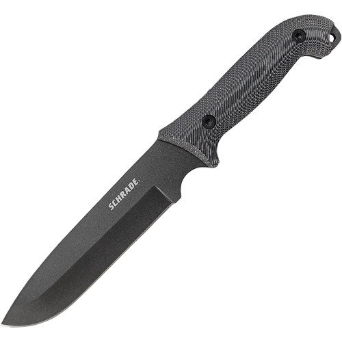 Schrade Frontier Black Micarta Survival Fixed Blade Knife SCHF52M