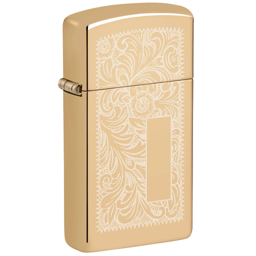 Zippo Lighter, Slim Brass Venetian - 91653